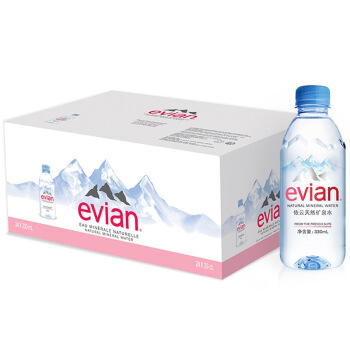 法国原装进口 依云（evian）天然矿泉水 330ml*24瓶 整箱